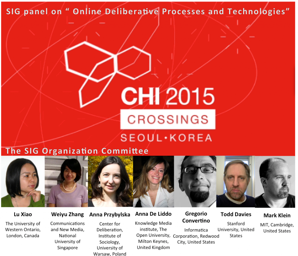 CHI2015 SIG panel on Online Deliberative Processes and Technologies