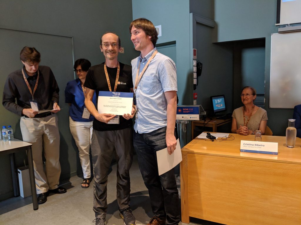 KMi researchers, David Pride and Petr Knoth, receive best paper award at TPDL2018