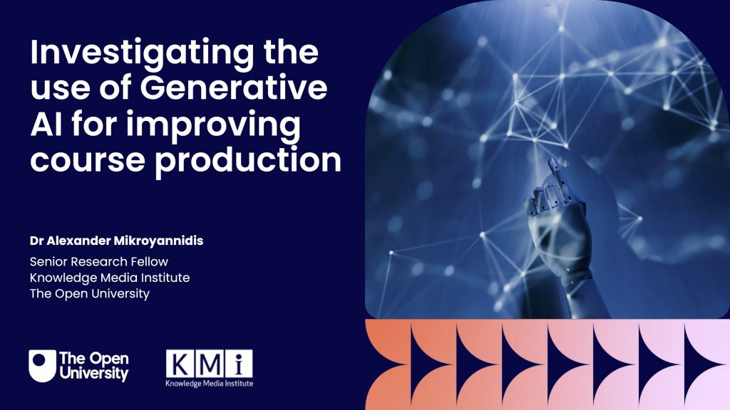 Investigating the use of Generative AI for improving course production