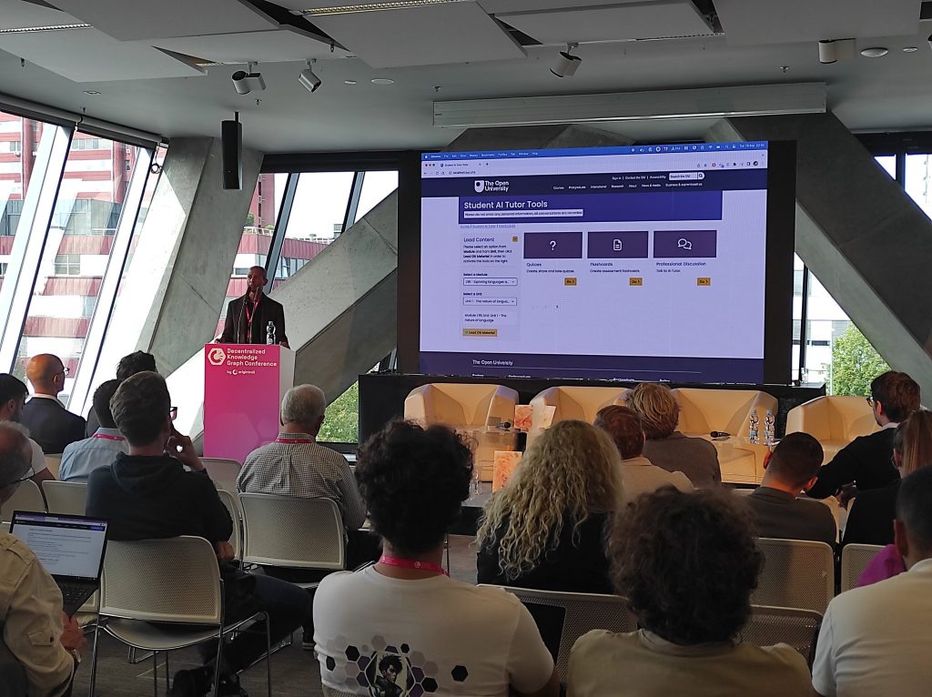 KMi presented at the Decentralised Knowledge Graph Conference (DKGcon) about Generative AI at the OU