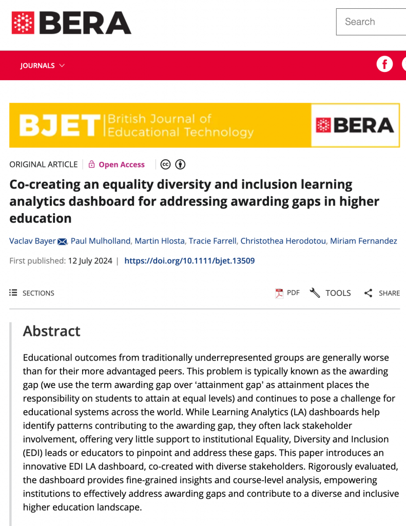 New EDI Learning Analytics Dashboard Paves the Way for Greater Inclusivity in Higher Education