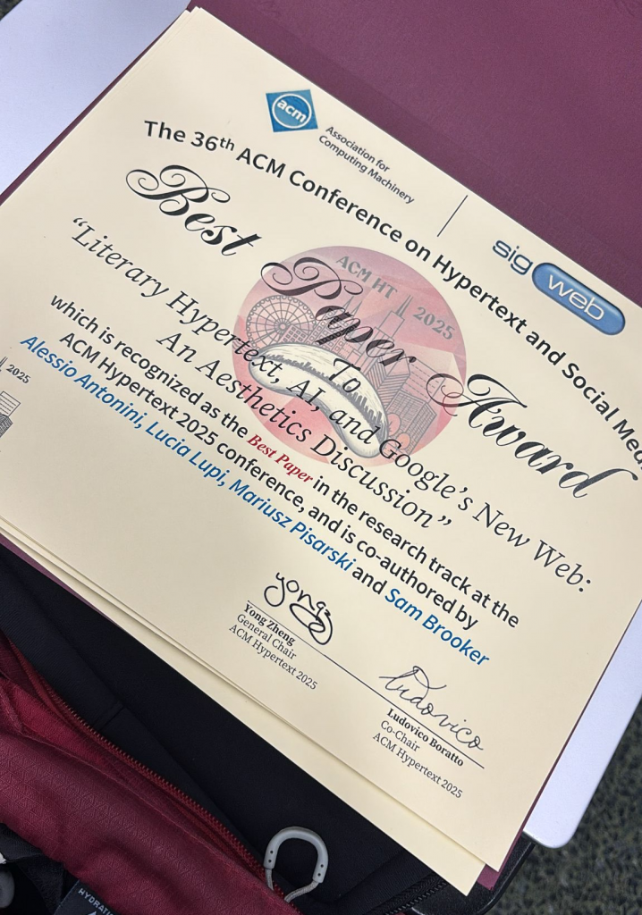 KMi claims Best Paper at ACM Hypertext 2025