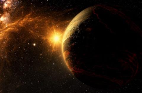 A colorful depiction of the planets in the universe, showcasing their sizes and positions in relation to each other.