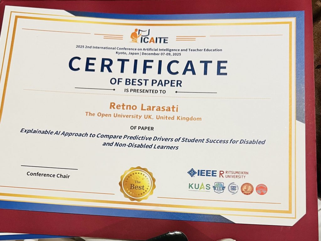 Explainable AI study on Education Equity awarded Best Paper at ICAITE 2025