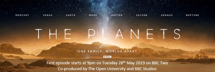 A whimsical illustration of planets gathered together, celebrating a family party in a colorful cosmic setting