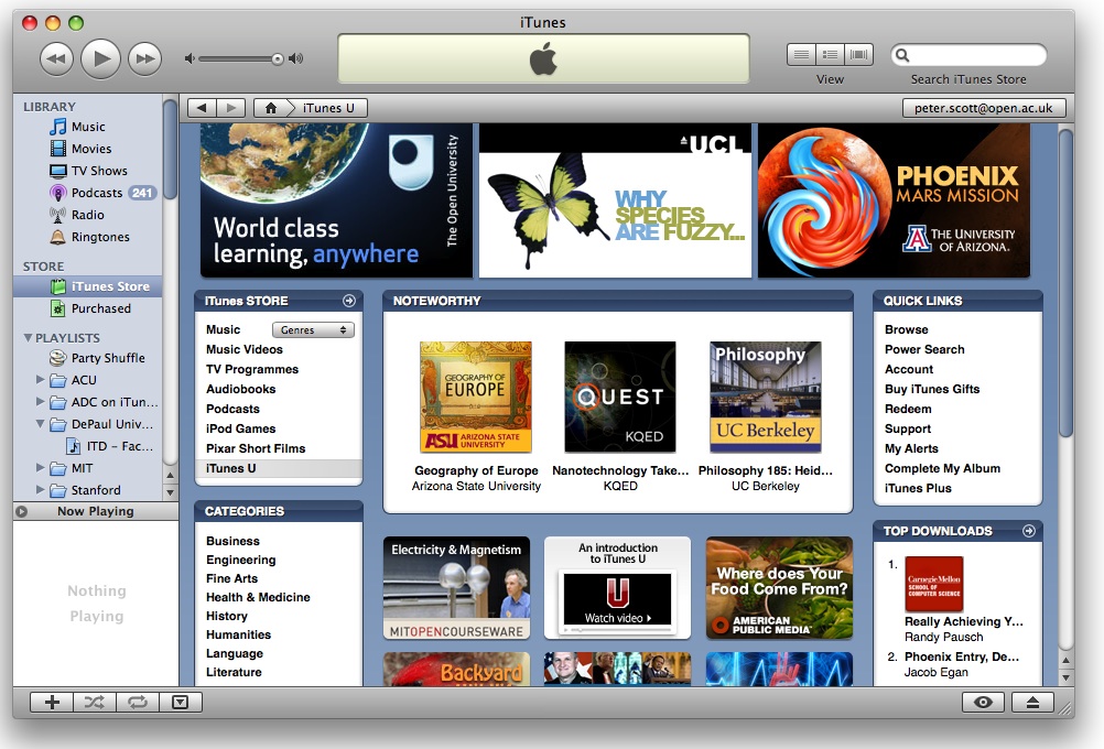 The OU on iTunes U: Opening education to the world